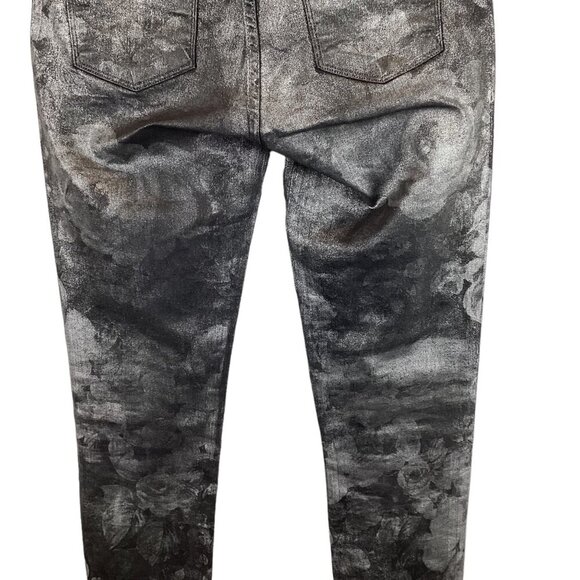 Juicy Couture Women's Skinny‎ Jeans Size 28 Metallic Floral Print Low-Rise - Picture 9 of 11